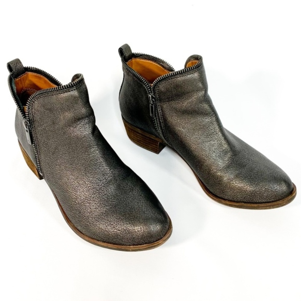 LUCKY BRAND Bartalino Zipper Edged Metallic Bootie - Picture 3 of 7